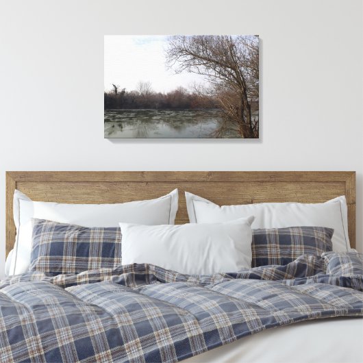 Ive Flussseite im Winter Leinwanddruck (Insitu (Schlafzimmer))