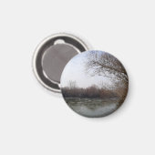 Ive Flussseite im Winter Magnet (Vorderseite/Rückseite)