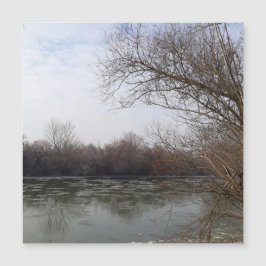 Ive Flussseite im Winter Magnetkarte