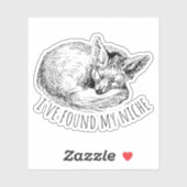 I've Found My Niche Cozy Napping Fox Aufkleber (Blatt)