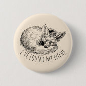 I've Found My Niche Cozy Napping Fox Button (Vorderseite)