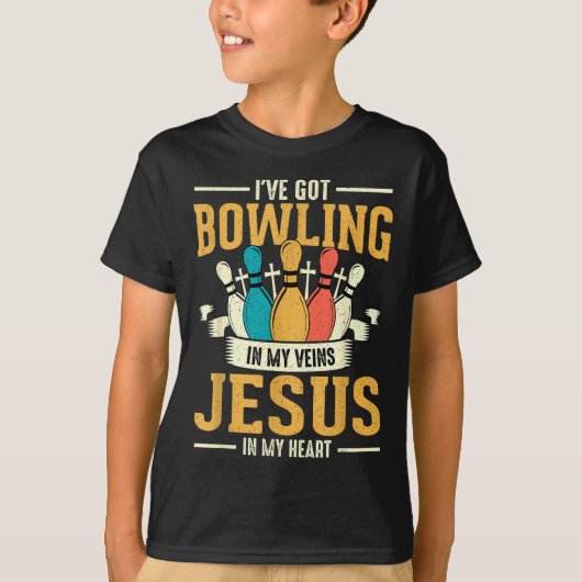 I've Got Bowling In My Veins Jesus In My Heart T-Shirt (Vorderseite)