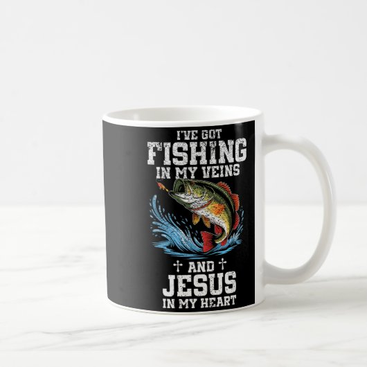 I've Got Fishing In My Veins And Jesus In My Heart Kaffeetasse (Rechts)