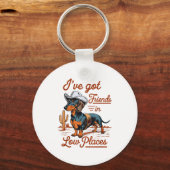 I've Got Friends In Low Places Funny Dachshund Wie Schlüsselanhänger (Vorderseite)