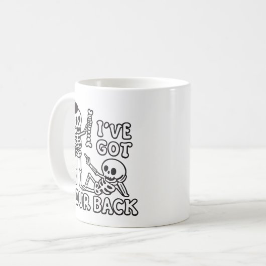 I've got your back funny skeleton kaffeetasse (Vorderseite Links)