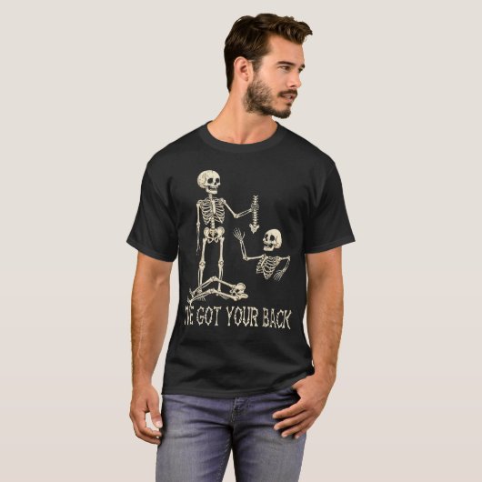 Ive Got Your Back Skeleton Funny Halloween Men Wom T-Shirt (Vorne ganz)
