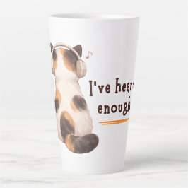 "I've heard enough" Cat Wearing Headphone Milchtasse