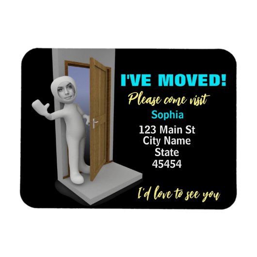 I've Moved, Custom Picture Card, Moving, Magnet (Horizontal)