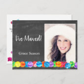 I've Moved Watercolor Baubles Foto Card Postkarte (Vorne/Hinten)