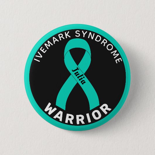 Ivemark Syndrom Warrior Ribbon Black Button (Vorderseite)