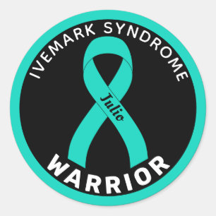 Ivemark-Syndrom Warrior Ribbon Black Runder Aufkleber