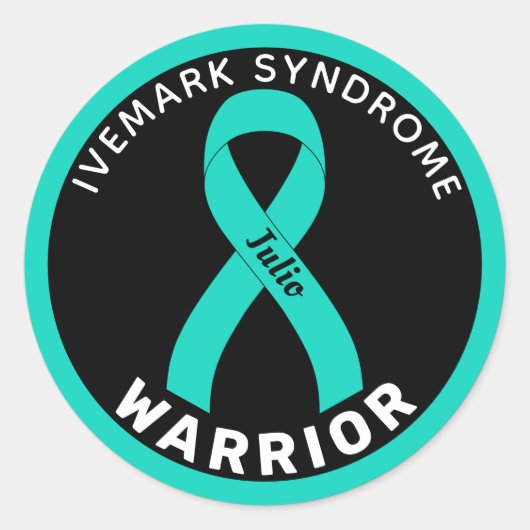Ivemark-Syndrom Warrior Ribbon Black Runder Aufkleber (Vorderseite)