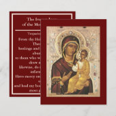 Iveron Icon - Mutter Gottes Symbol Gebet Karte (Vorne/Hinten)