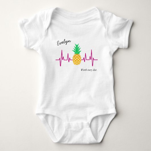 IVF Baby Pineapple Heartbeat with Name v2 Baby Strampler (Vorderseite)