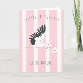 IVF Baby Stork Special Delivery Grußkarte Dankeskarte