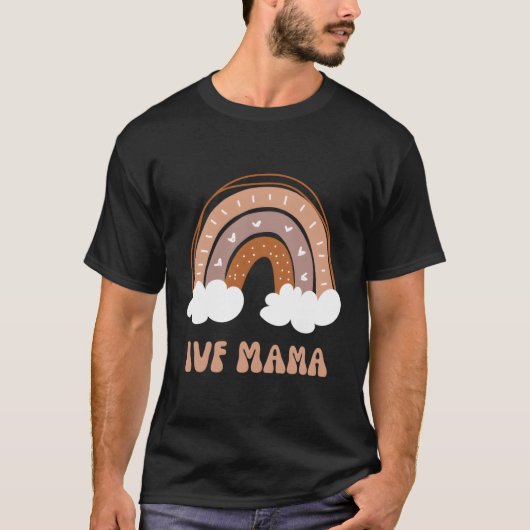 Ivf Mamas Mutterschaft Fruchtbarkeit Peach Boho Ra T-Shirt (Vorderseite)