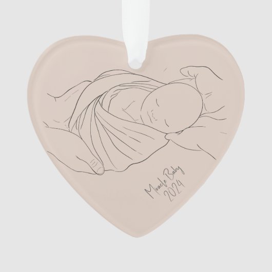 IVF Miracle Baby Simple Boho Tan Ornament (Vorderseite)