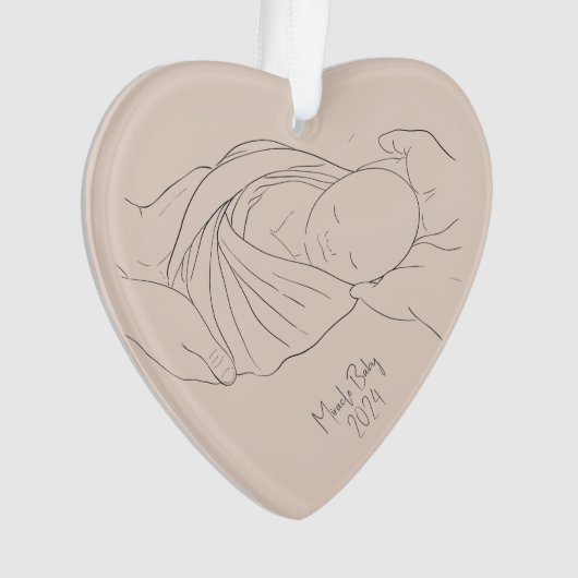 IVF Miracle Baby Simple Boho Tan Ornament (Vorderseite)