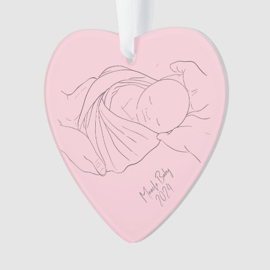 IVF Miracle Baby Simple Girl Pink Ornament (Vorderseite)