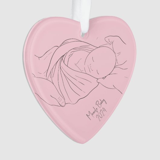 IVF Miracle Baby Simple Girl Pink Ornament (Vorderseite)
