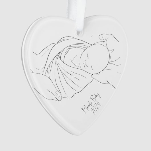 IVF Miracle Baby Simple White Ornament (Vorderseite)