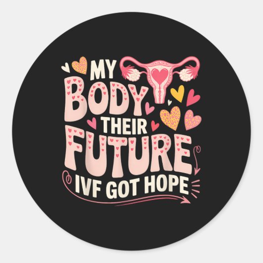 Ivf Transfer Day Surrogacy Pregnancy Surrogate Mat Runder Aufkleber (Vorderseite)