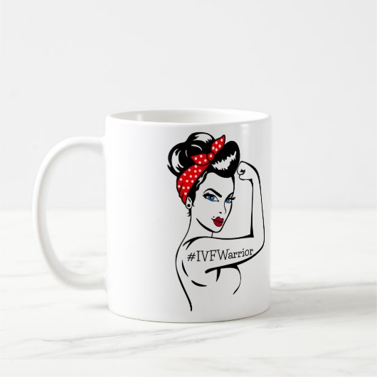 IVF Warrior Rosie die Riveter-Tasse Kaffeetasse (Links)