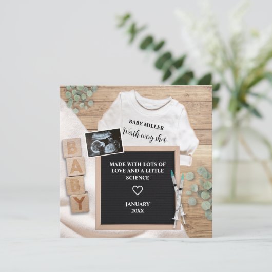 IVF Worth Every Shot Ultasound Sonogram Preganancy Ankündigung (Stehend Vorderseite)