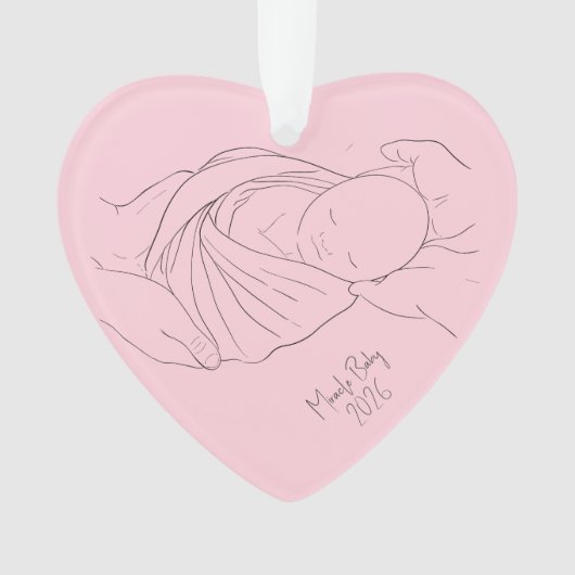 IVF-Wunderbaby-Mädchen Rosa Ornament – Regenbogenb (Vorderseite)