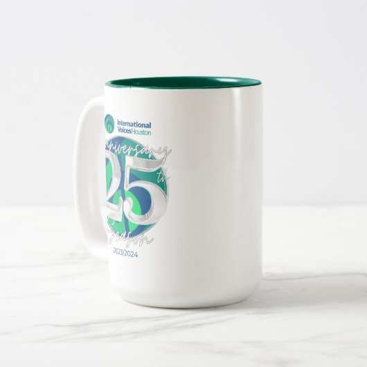 IVH 25-jähriges Jubiläum Zwei-Tonen-Tasse - Hunter Zweifarbige Tasse (Vorderseite Links)