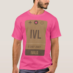 Ivl Ivalo Finland Airport Vintag Gepäck T-Shirt
