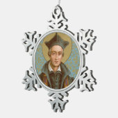 Ivo of Kermartin (BK 015) Schneeflocken Zinn-Ornament (Rechts)