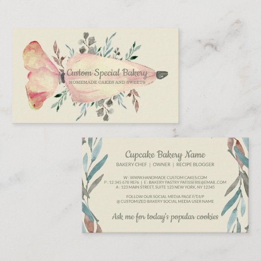 Ivora Vanilla Bäckerei Blume Konditorei Visitenkarte (Vorne/Hinten)