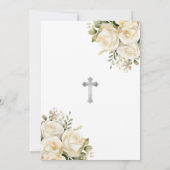 Ivorische Creme Rose Foto Beerdigung Gedenkstätte Einladung (Rückseite)