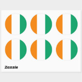 ivorische Flagge, Flagge von Côte d'Ivoire Runder Aufkleber (Blatt)