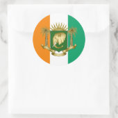 ivorische Flagge und Rüstungsküste, Flagge Côte d' Runder Aufkleber (Tasche)