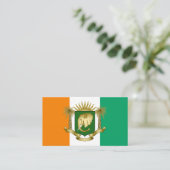 ivorische Flagge und Rüstungsküste, Flagge Côte d' Visitenkarte (Stehend Vorderseite)