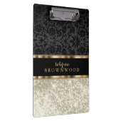 Ivorische Glitzer und schwarze Damaske-Zwischenabl Klemmbrett (Rechts)