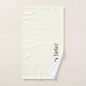 Ivorische Minimalistische Funny Monogram Signature Badhandtuch Set (Handtuch)