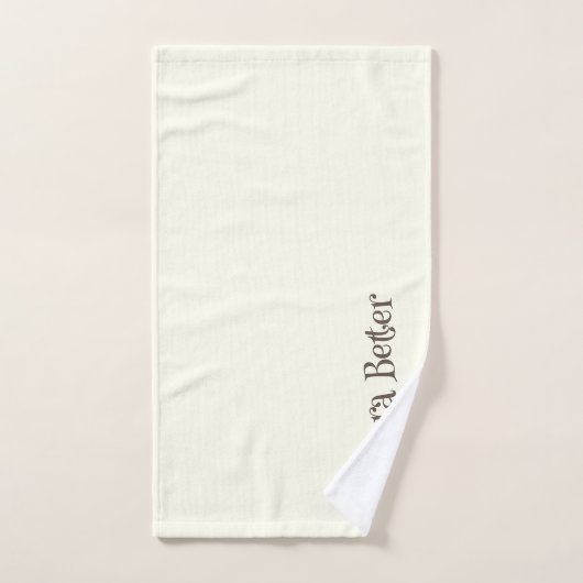 Ivorische Minimalistische Funny Monogram Signature Badhandtuch Set (Handtuch)