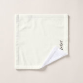 Ivorische Minimalistische Funny Monogram Signature Badhandtuch Set (Waschlappen)