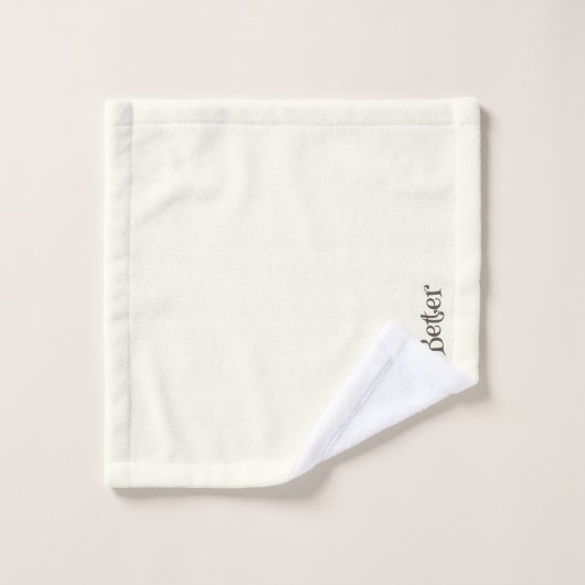 Ivorische Minimalistische Funny Monogram Signature Badhandtuch Set (Waschlappen)