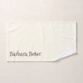 Ivorische Minimalistische Funny Monogram Signature Badhandtuch Set (Handtuch)