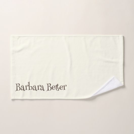 Ivorische Minimalistische Funny Monogram Signature Badhandtuch Set (Handtuch)