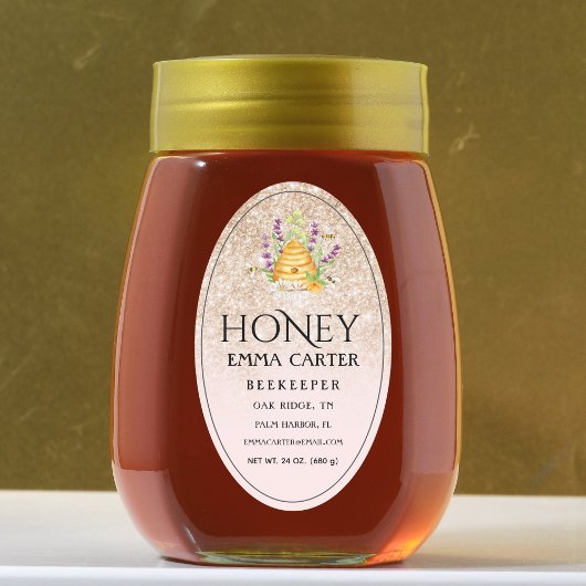 Ivory 24 oz Queen-line Honey Label Ovaler Aufkleber