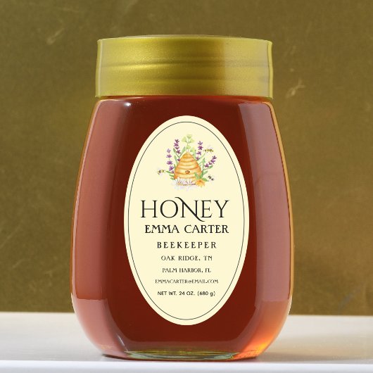 Ivory 24 oz Queen-line Honey Label Ovaler Aufkleber