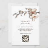Ivory 3D Magnolia Flower Casual Wedding Einladung (Rückseite)