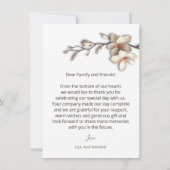 Ivory 3D Magnolia Flower Dankeskarte (Rückseite)