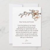 Ivory 3D Magnolia Flower Dankeskarte (Rückseite)