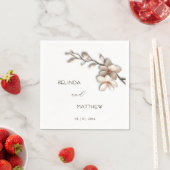 Ivory 3D Magnolia Flowers | Wedding Serviette (Beispiel)